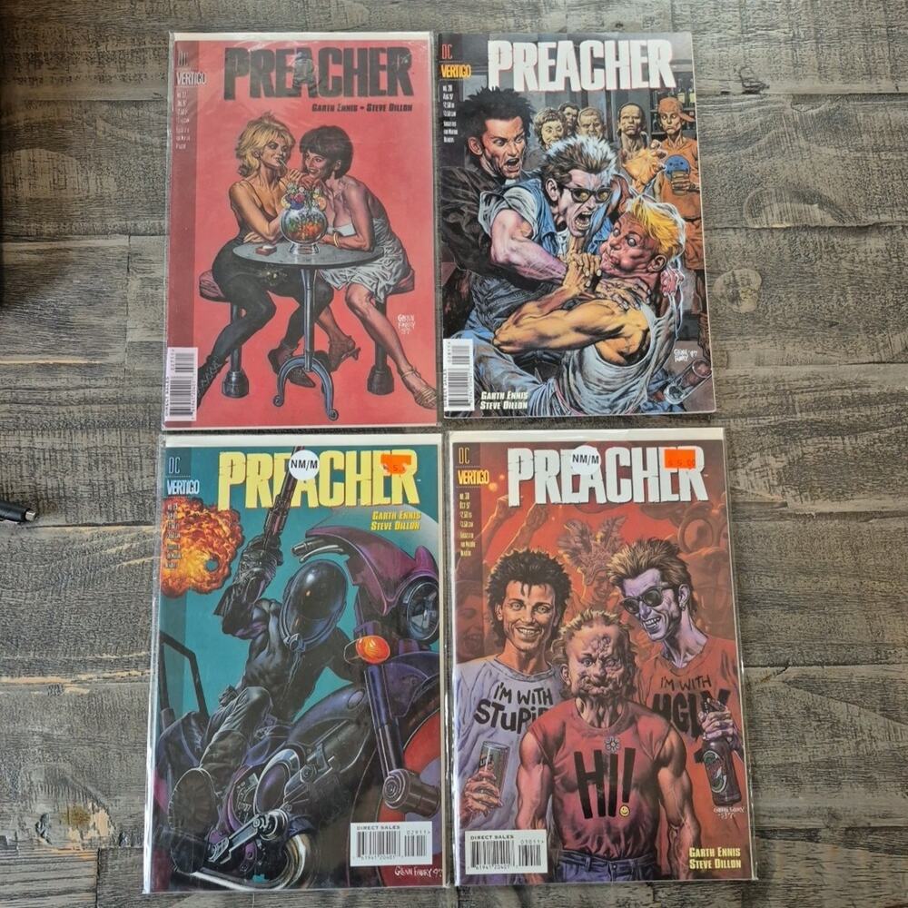 Vintage 1997 DC Vertigo Preacher Comic Books No. 27, 28, 29, 30 Garth Ennis